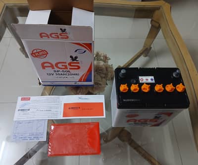 AGS Lead Acid Battery SP-50L, 12V DC, 30AH (20HR), Almost Brand New