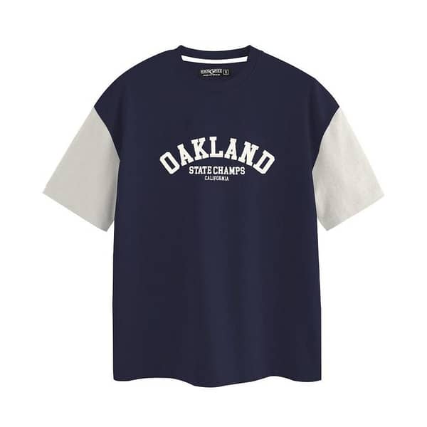OVERSIZE DOWN SHOULDER TEE SHIRT - NAVY