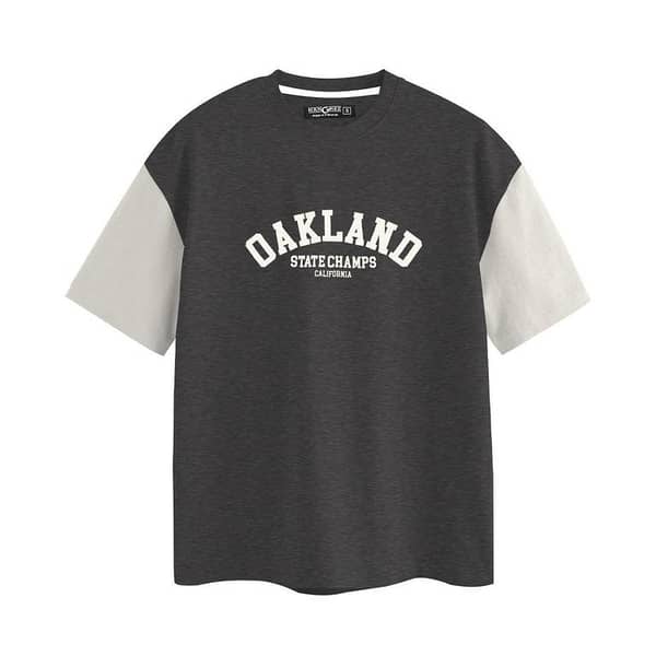 OVERSIZE DOWN SHOULDER TEE SHIRT - CHARCOAL