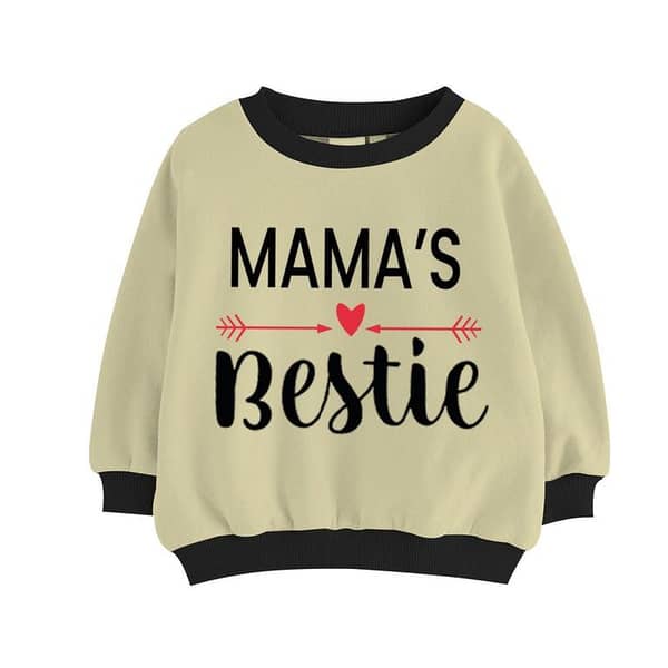 Girls "MAMA's BESTIE" Printed Fleece Sweat Shirt