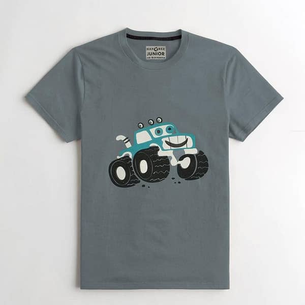 BOY'S UNIQUE PRINTED GRAY TEE SHIRT