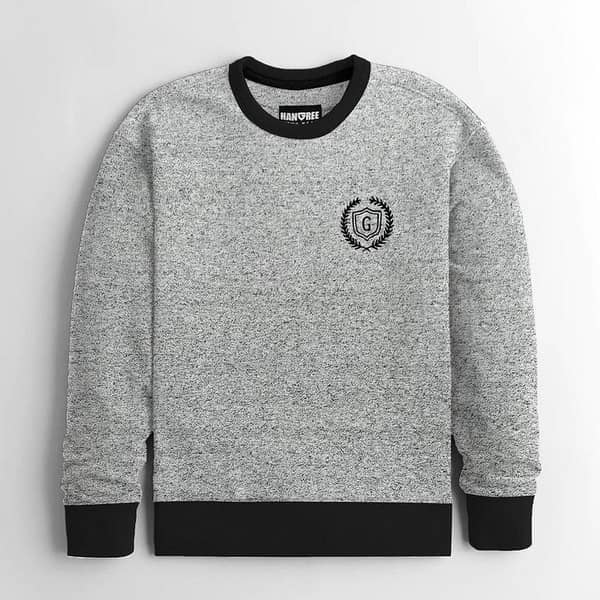 HG SUPER COOL CHAIN YARN GRAY SLIM FITTING SWEAT SHIRT