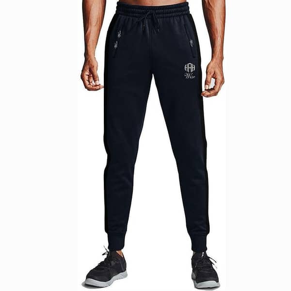 MEN CLOSE BOTTOM POLYESTER NAVY PANEL TROUSER