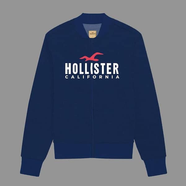 HLSTR Navy Fleece Bomber Zipper Jacket