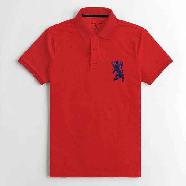 JRDNO Double Collar Executive Red Polo Shirt