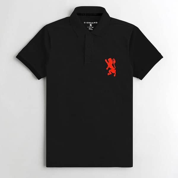 JRDNO DOUBLE COLLAR EXECUTIVE BLACK POLO SHIRT