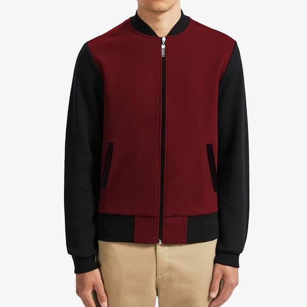 Mock Neck Contrast Fashion Fleece Jacket