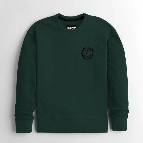 HG Super Cool Bottle Green Slim Fitting Fleece Sweat Shirt