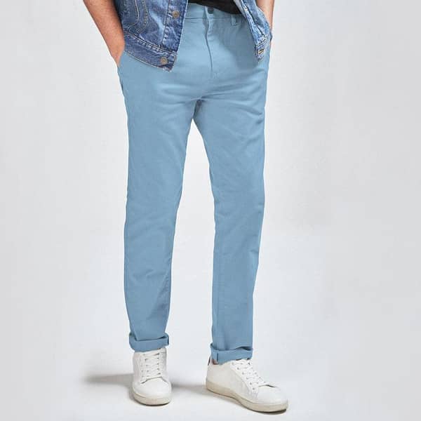 Stretchy & Narrow Unique Blue Cotton Pant