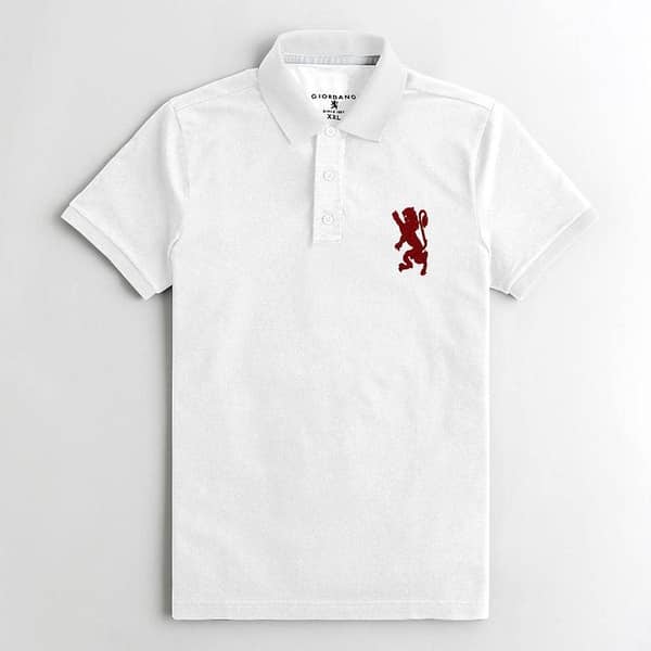 DOUBLE COLLAR EXECUTIVE WHITE POLO SHIRT