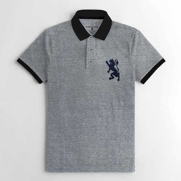 JRDNO DOUBLE COLLAR EXECUTIVE GRAY POLO SHIRT