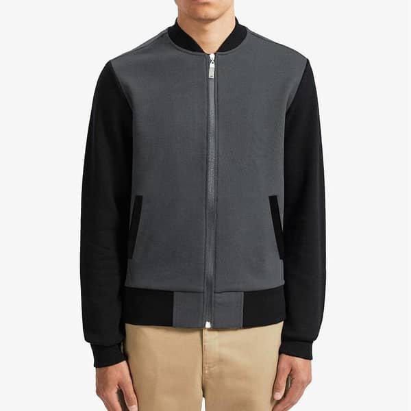 MOCK NECK CONTRAST FASHION FLEECE JACKET