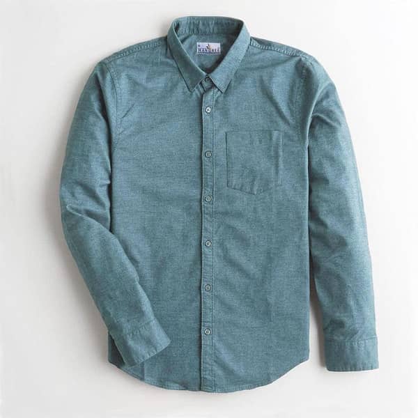 Light Sea Green Supper Solid Casual Shirt