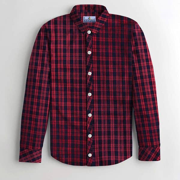 IRISH COTTON CONTRAST CHECK CASUAL SHIRT