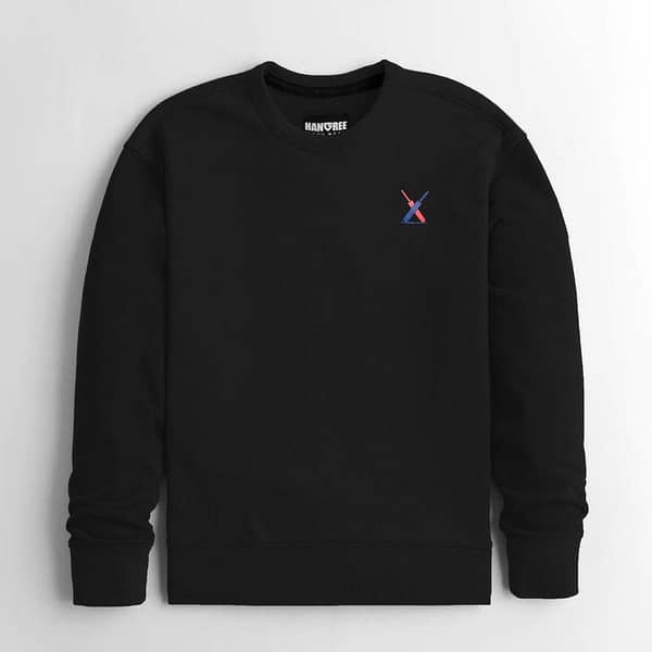 HG Super Cool Black Fleece Slim Fit Sweat Shirt
