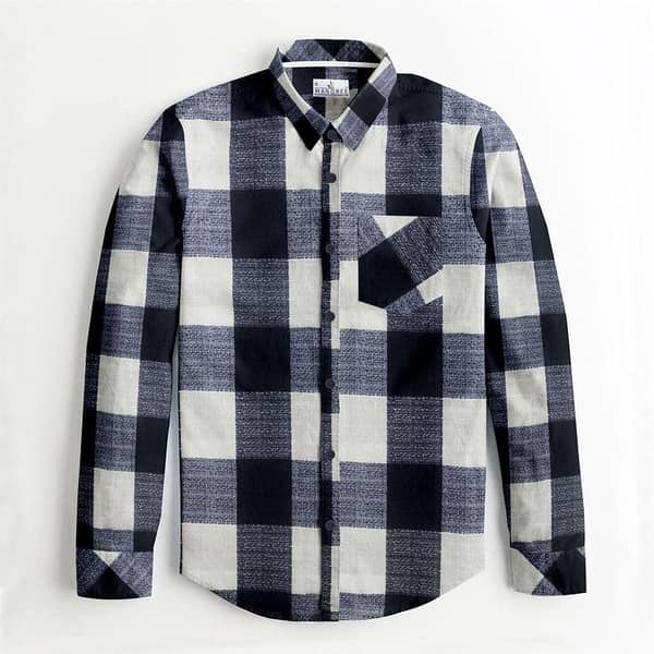 IRISH COTTON CONTRAST CHECK CASUAL SHIRT