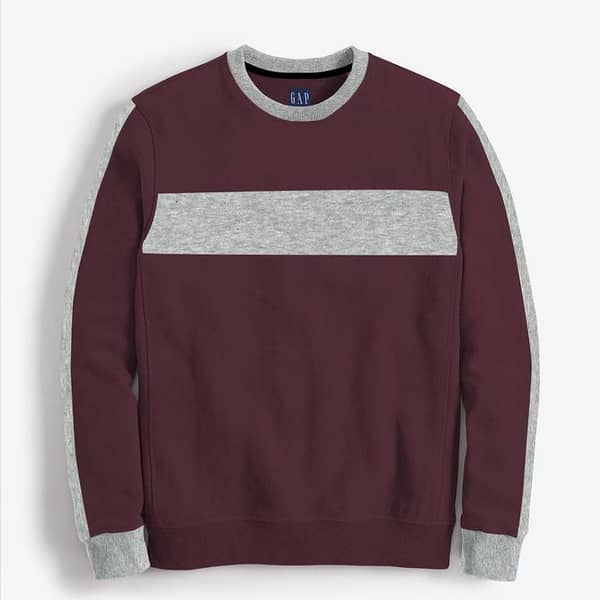 Burgundy Patch Style Sweat Shirt