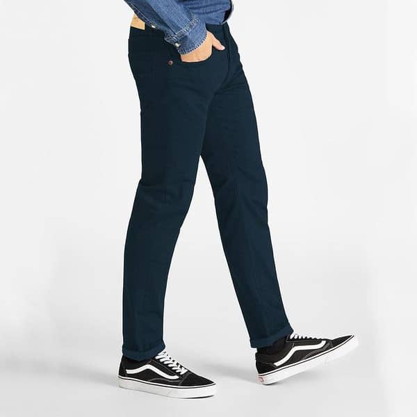 Stretchy & Narrow Men Navy Cotton Jeans