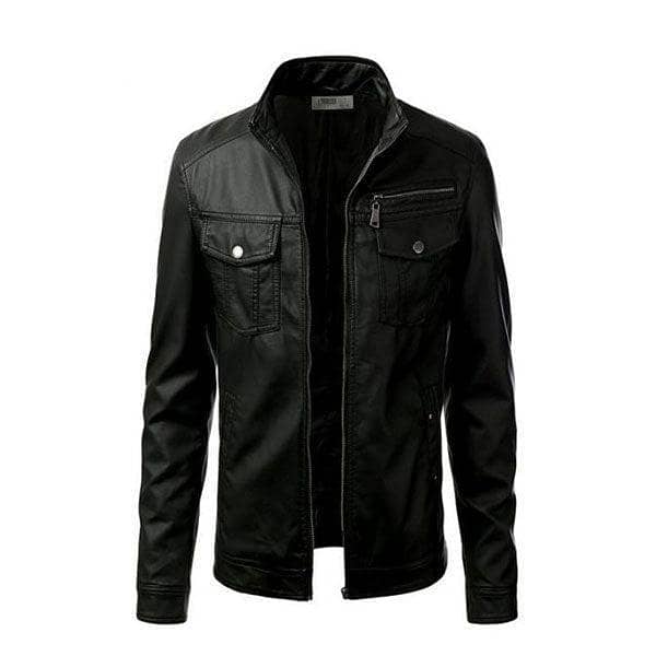 Mens Slim Fit Pu Leather Jacket Z1