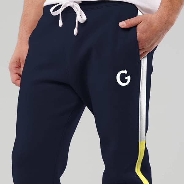 Men's Navy Contrast Panel Executive Trouser