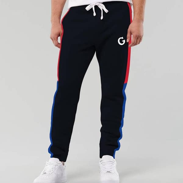 Sharp Navy Contrast Panel Trouser