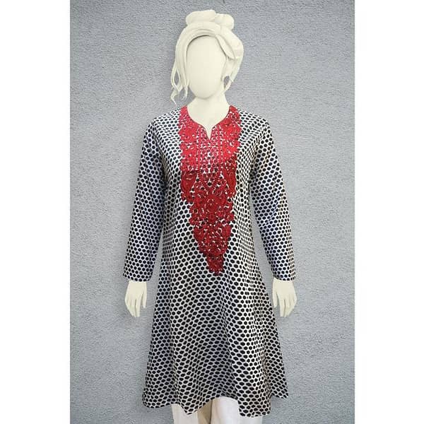 Frok Style Women Embroidered Kurti