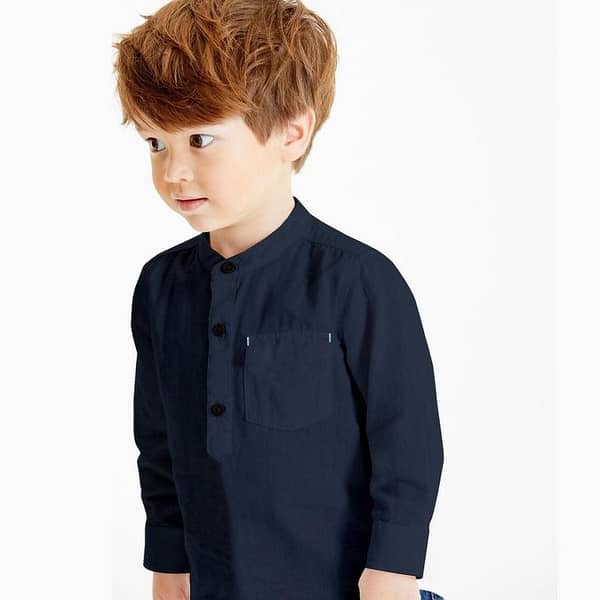 Superstar Navy Boy's Kurta Casual Shirt