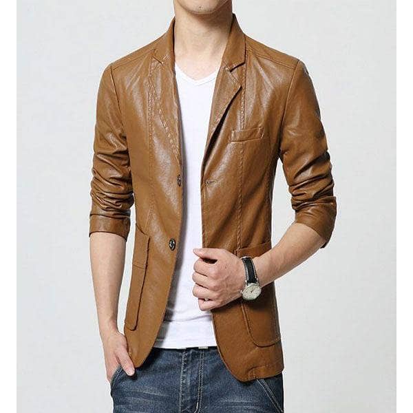 Mens Slim Fit Pu Leather JACKET MC-C. B