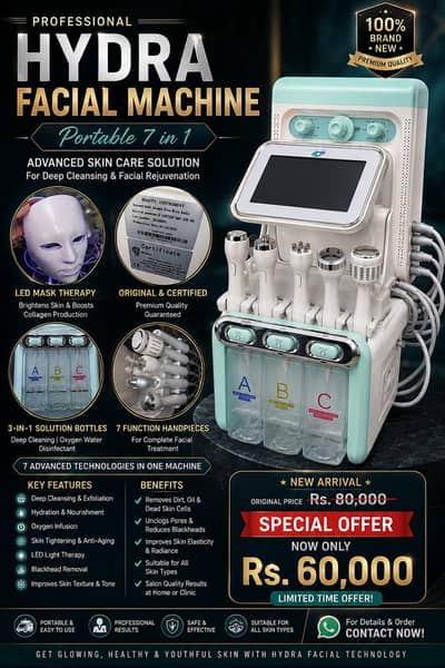 Portable Hydra Facial Machine | 7-in-1 Beauty Facial Machine