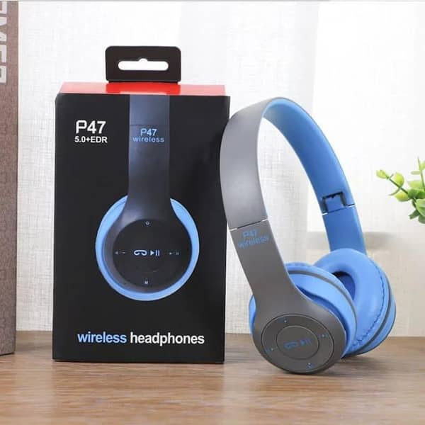 ORIGINAL IMPORTED P47 Wireless Bluetooth Head Phones Foldable, Super Bass & Multi-Color Freedom