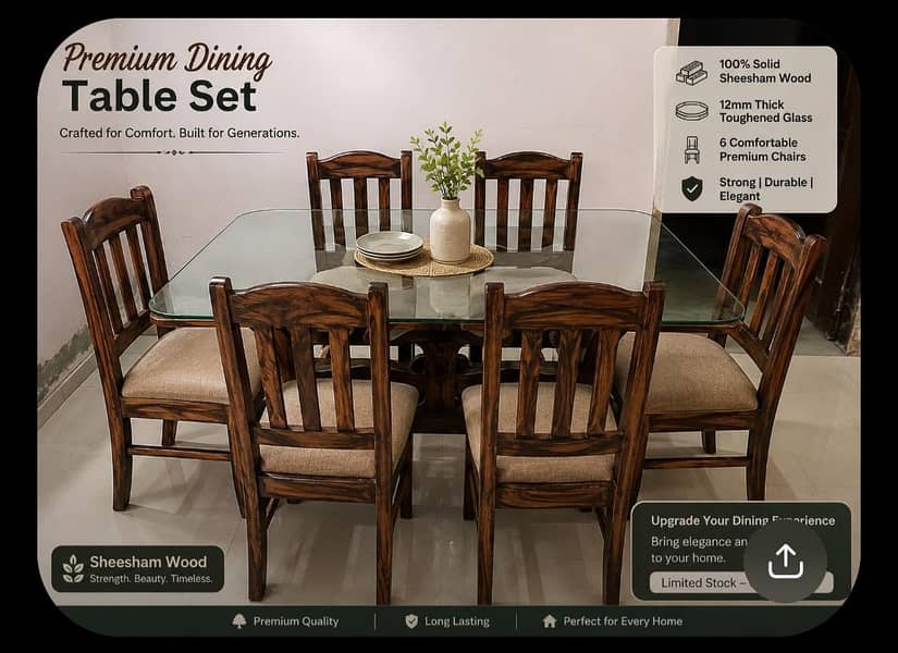 Dining Table with 6 cjairs 0