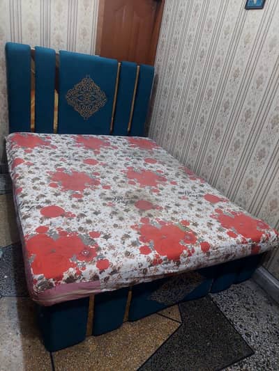 Iron double bed with mattress For sale