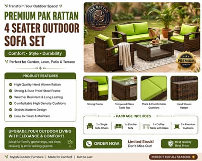 Premium Outdoor Sofa Set | Stylish & Comfortable Patio Furniture