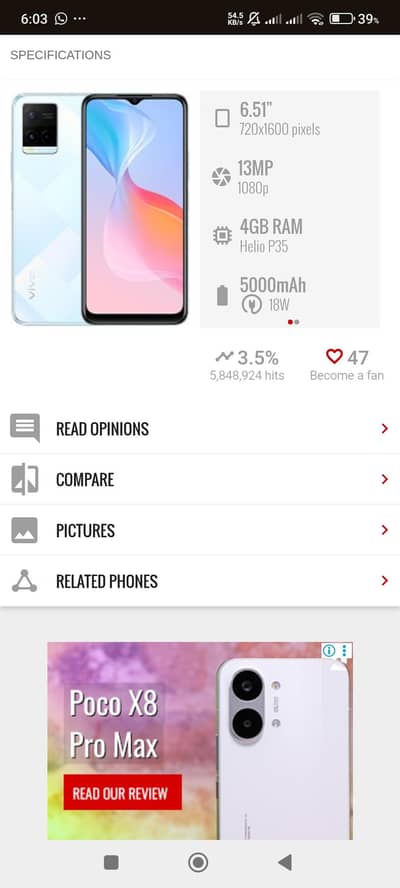 Vivo Y21 4+1 64 PTA approved