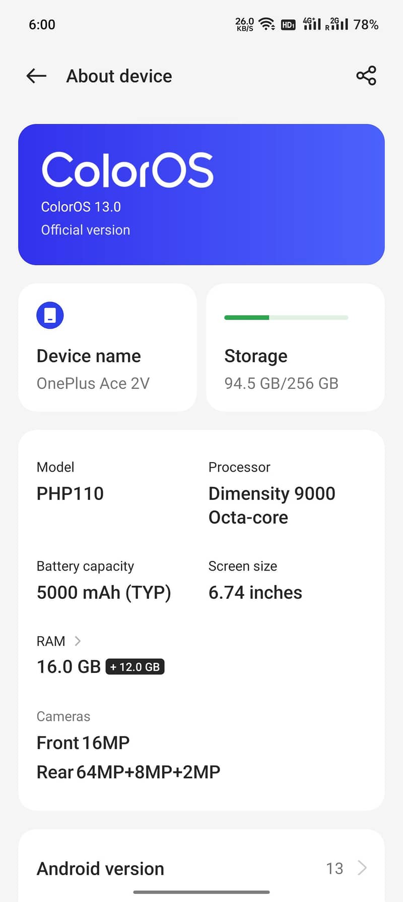 One Plus Ace 2V 2