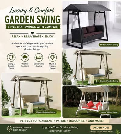 Premium Garden Swing – Luxury Outdoor Comfort