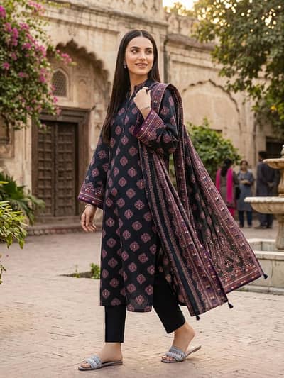 Sapphire premium 3-piece unstichted ladies suit
