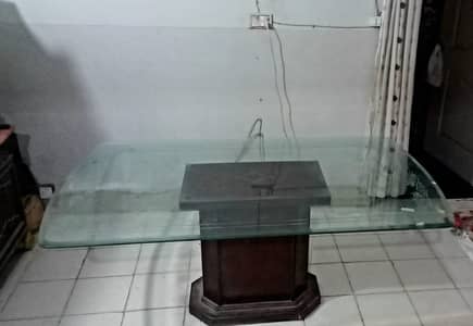 Glass top Dining Table with 6 chairs