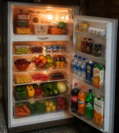 Refrigerator freezer big Size , No Frost , condition 10/10 ,Glass she