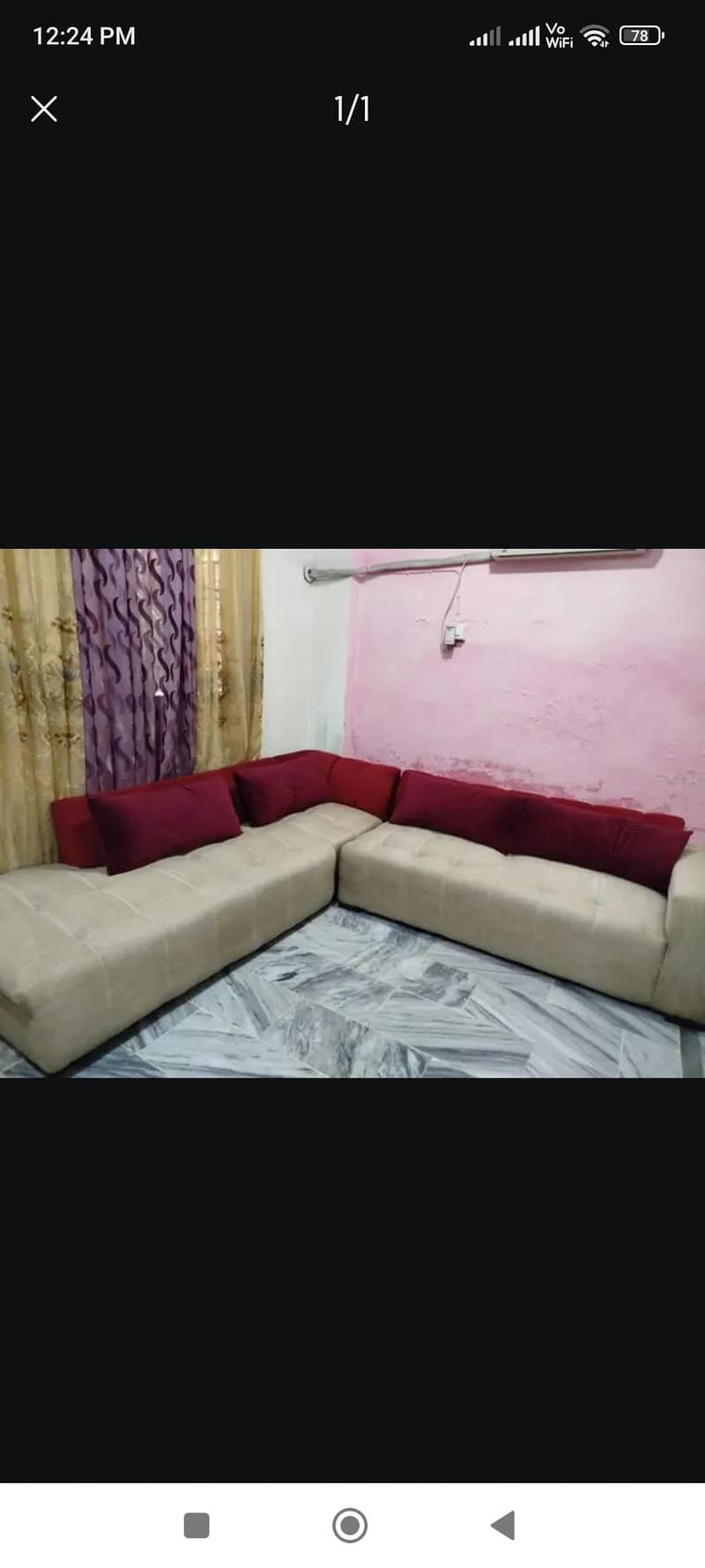 Good condition L shaped sofa. . 0