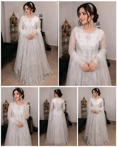 grey maxi full long lenght with sequns work