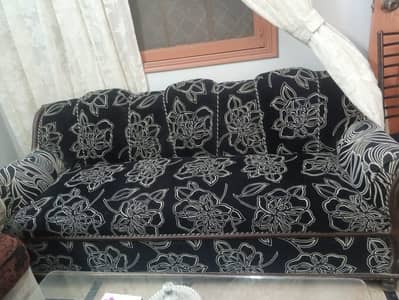 7 seater sofa set or 3 seater sofa set black colour