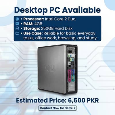 Intel Core 2 Duo Desktop PC - 4GB RAM / 250GB HDD