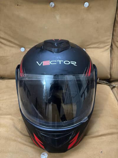 VECTOR VT-253 Modular Helmet Black & Red