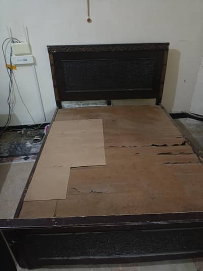 Bed small table and one chair
