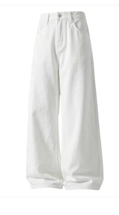 Wide Legged Baggy Jeans (Ice blue and White)