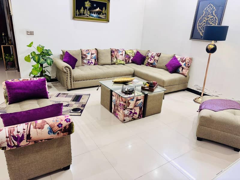 L shape full sofa set 1