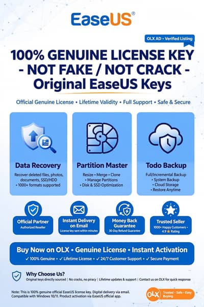 EaseUS 100% Genuine Original License Keys For Sale