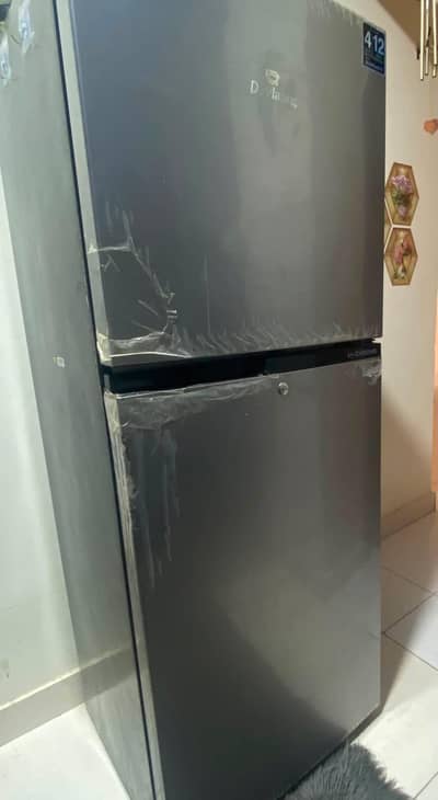 Slightly used Chrome Metallic Silver Double door Refrigerator