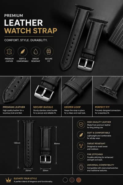 Premium leather strap